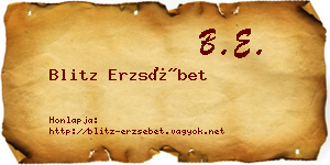 Blitz Erzsébet névjegykártya